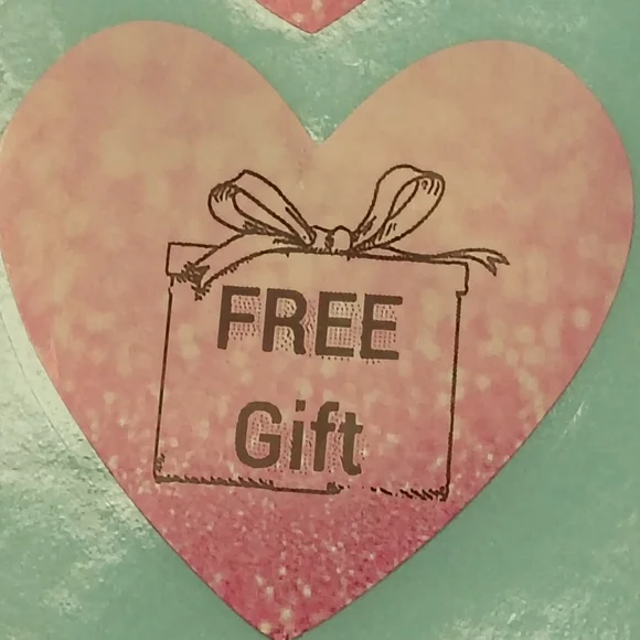 Custom QR Code or Free Gift Stickers Pink Heart Stickers 50pc Handcrafted - Picture 3 of 3